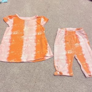 Matching striped tie dye set 3-6M